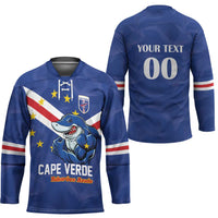 Custom Cape Verde Football Hockey Jersey Tubaroes Azuis Make History - Wonder Print Shop