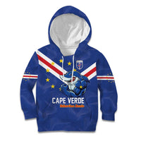 Custom Cape Verde Football Kid Hoodie Tubaroes Azuis Make History - Wonder Print Shop