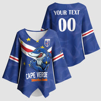 Custom Cape Verde Football Kimono Sleeve Blouse Tubaroes Azuis Make History - Wonder Print Shop