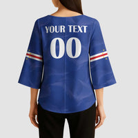 Custom Cape Verde Football Kimono Sleeve Blouse Tubaroes Azuis Make History - Wonder Print Shop