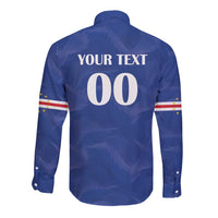 Custom Cape Verde Football Long Sleeve Button Shirt Tubaroes Azuis Make History - Wonder Print Shop