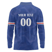 Custom Cape Verde Football Long Sleeve Polo Shirt Tubaroes Azuis Make History - Wonder Print Shop