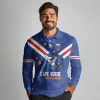 Custom Cape Verde Football Long Sleeve Polo Shirt Tubaroes Azuis Make History - Wonder Print Shop