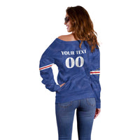 Custom Cape Verde Football Off Shoulder Sweater Tubaroes Azuis Make History - Wonder Print Shop