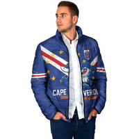 Custom Cape Verde Football Padded Jacket Tubaroes Azuis Make History - Wonder Print Shop
