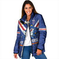 Custom Cape Verde Football Padded Jacket Tubaroes Azuis Make History - Wonder Print Shop