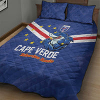 Cape Verde Football Quilt Bed Set Tubaroes Azuis Make History - Wonder Print Shop