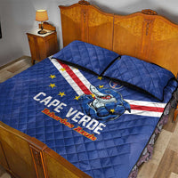 Cape Verde Football Quilt Bed Set Tubaroes Azuis Make History - Wonder Print Shop