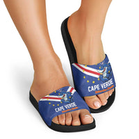 Cape Verde Football Slide Sandals Tubaroes Azuis Make History - Wonder Print Shop