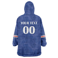 Custom Cape Verde Football Wearable Blanket Hoodie Tubaroes Azuis Make History - Wonder Print Shop