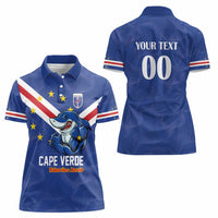 Custom Cape Verde Football Women Polo Shirt Tubaroes Azuis Make History - Wonder Print Shop