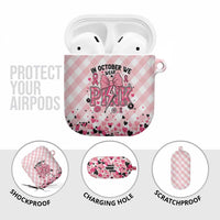 In October We Wear Pink AirPods Case Pink Pretty Bow Pastel Gingham - Wonder Print Shop