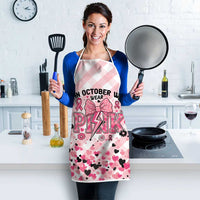 In October We Wear Pink Apron Pink Pretty Bow Pastel Gingham - Wonder Print Shop