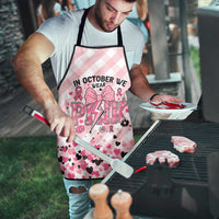 In October We Wear Pink Apron Pink Pretty Bow Pastel Gingham - Wonder Print Shop