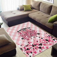 In October We Wear Pink Area Rug Pink Pretty Bow Pastel Gingham - Wonder Print Shop
