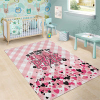 In October We Wear Pink Area Rug Pink Pretty Bow Pastel Gingham - Wonder Print Shop