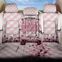 In October We Wear Pink Back Car Seat Cover Pink Pretty Bow Pastel Gingham - Wonder Print Shop