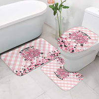 In October We Wear Pink Bathroom Set Pink Pretty Bow Pastel Gingham - Wonder Print Shop