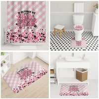 In October We Wear Pink Bathroom Set Pink Pretty Bow Pastel Gingham - Wonder Print Shop