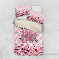 In October We Wear Pink Bedding Set Pink Pretty Bow Pastel Gingham - Wonder Print Shop