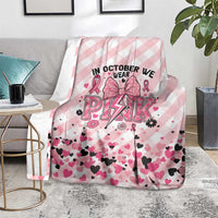 In October We Wear Pink Blanket Pink Pretty Bow Pastel Gingham - Wonder Print Shop