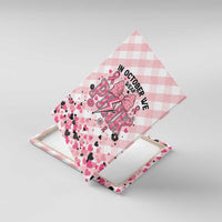 In October We Wear Pink Canvas Wall Art Pink Pretty Bow Pastel Gingham - Wonder Print Shop