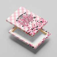 In October We Wear Pink Canvas Wall Art Pink Pretty Bow Pastel Gingham - Wonder Print Shop