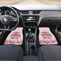 Personalized In October We Wear Pink Car Mats Pink Pretty Bow Pastel Gingham - Wonder Print Shop
