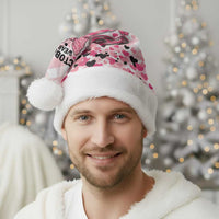 In October We Wear Pink Christmas Santa Hat Pink Pretty Bow Pastel Gingham - Wonder Print Shop