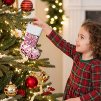 In October We Wear Pink Christmas Stocking Pink Pretty Bow Pastel Gingham - Wonder Print Shop