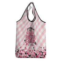 In October We Wear Pink Grocery Bag Pink Pretty Bow Pastel Gingham - Wonder Print Shop