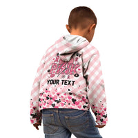 Personalized In October We Wear Pink Kid Hoodie Pink Pretty Bow Pastel Gingham - Wonder Print Shop
