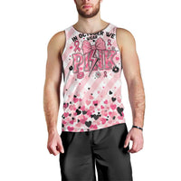 Personalized In October We Wear Pink Men Tank Top Pink Pretty Bow Pastel Gingham - Wonder Print Shop