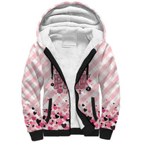 Personalized In October We Wear Pink Sherpa Hoodie Pink Pretty Bow Pastel Gingham - Wonder Print Shop