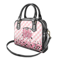 In October We Wear Pink Shoulder Handbag Pink Pretty Bow Pastel Gingham - Wonder Print Shop