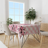 In October We Wear Pink Tablecloth Pink Pretty Bow Pastel Gingham - Wonder Print Shop