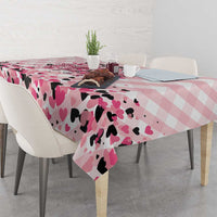 In October We Wear Pink Tablecloth Pink Pretty Bow Pastel Gingham - Wonder Print Shop
