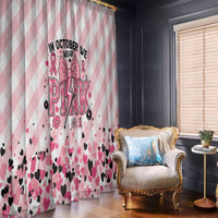 In October We Wear Pink Window Curtain Pink Pretty Bow Pastel Gingham - Wonder Print Shop