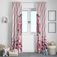 In October We Wear Pink Window Curtain Pink Pretty Bow Pastel Gingham - Wonder Print Shop