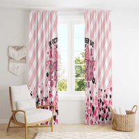 In October We Wear Pink Window Curtain Pink Pretty Bow Pastel Gingham - Wonder Print Shop