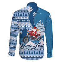 Custom Louisiana Christmas Family Matching Short Sleeve Bodycon Dress and Hawaiian Shirt Santa Claus Riding Motorcycle With Pelican - Wonder Print Shop