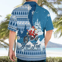 Custom Louisiana Christmas Hawaiian Shirt Santa Claus Riding Motorcycle With Pelican - Wonder Print Shop