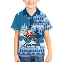 Custom Louisiana Christmas Hawaiian Shirt Santa Claus Riding Motorcycle With Pelican - Wonder Print Shop