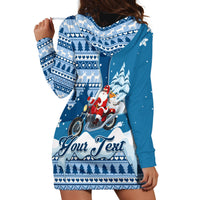 Custom Louisiana Christmas Hoodie Dress Santa Claus Riding Motorcycle With Pelican - Wonder Print Shop