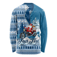 Custom Louisiana Christmas Long Sleeve Shirt Santa Claus Riding Motorcycle With Pelican - Wonder Print Shop