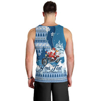 Custom Louisiana Christmas Men Tank Top Santa Claus Riding Motorcycle With Pelican - Wonder Print Shop