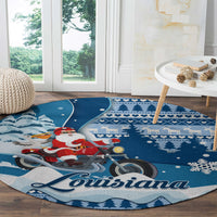 custom-louisiana-christmas-round-carpet-santa-claus-riding-motorcycle-with-pelican