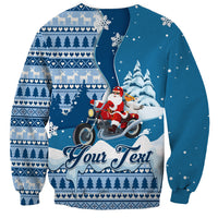 Custom Louisiana Christmas Sweatshirt Santa Claus Riding Motorcycle With Pelican - Wonder Print Shop