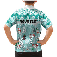 Custom Cat Christmas Family Matching Mermaid Dress and Hawaiian Shirt Cat With Snowman In Winter Scene - Wonder Print Shop