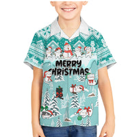 Custom Cat Christmas Family Matching Mermaid Dress and Hawaiian Shirt Cat With Snowman In Winter Scene - Wonder Print Shop